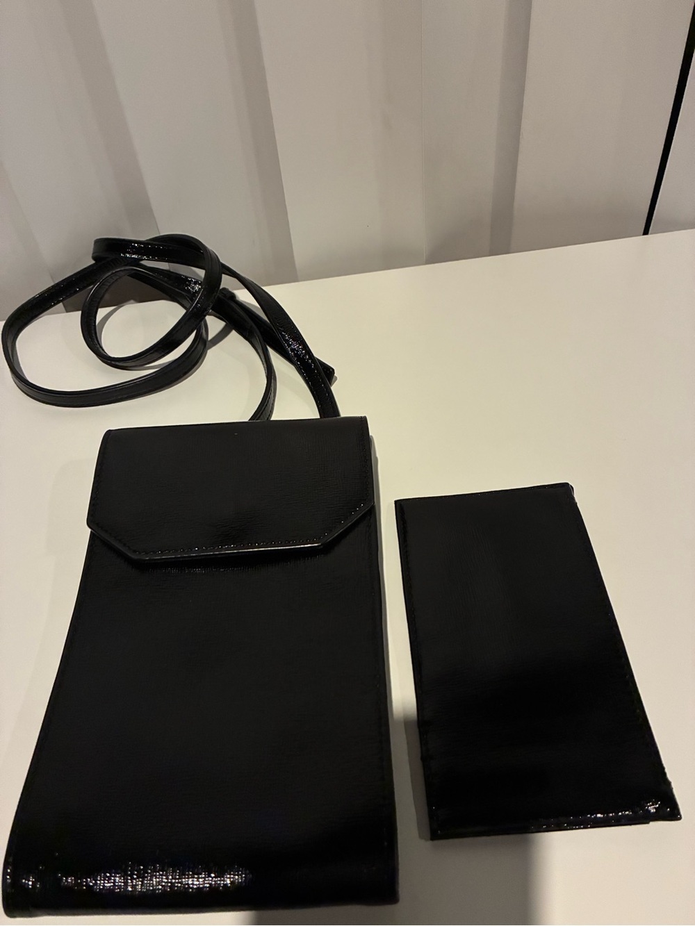 Nordstrom Black Mini Crossbody& Wallet set-Cardholder, ID window-Zip Pocket